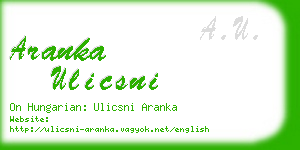 aranka ulicsni business card